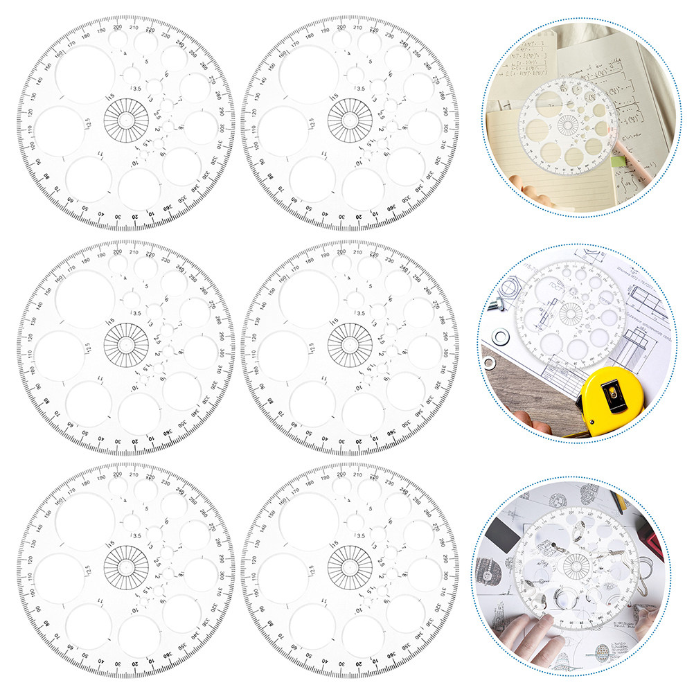 Home Office Architecture - 8Pcs Protractor 360 Degree Clear Circle