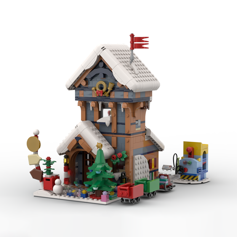 Home Office Architecture - 1439pcs MOC Modular Winter Post Office