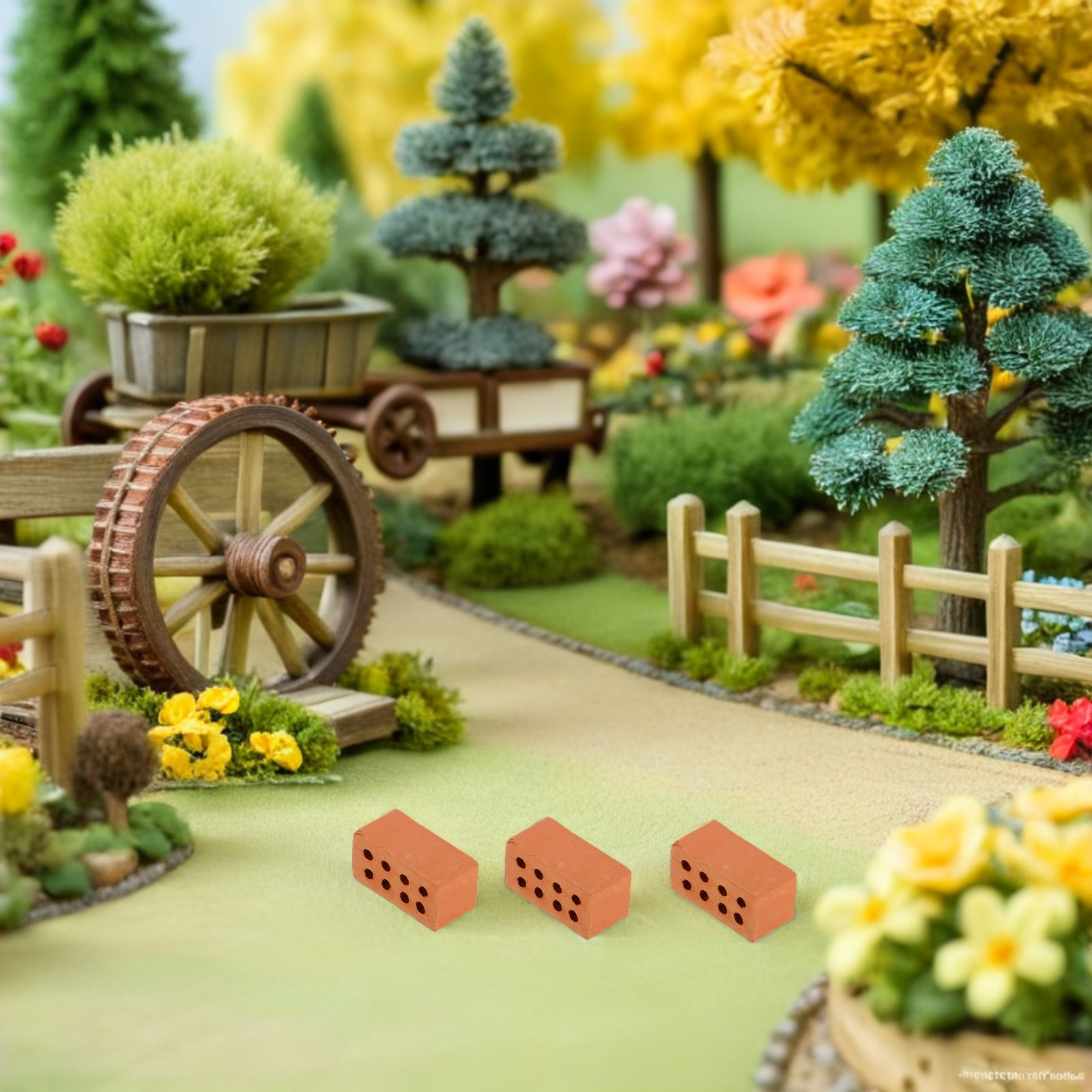 Home Office Architecture - 100Pcs Miniature Landscaping Bricks 0.8in X