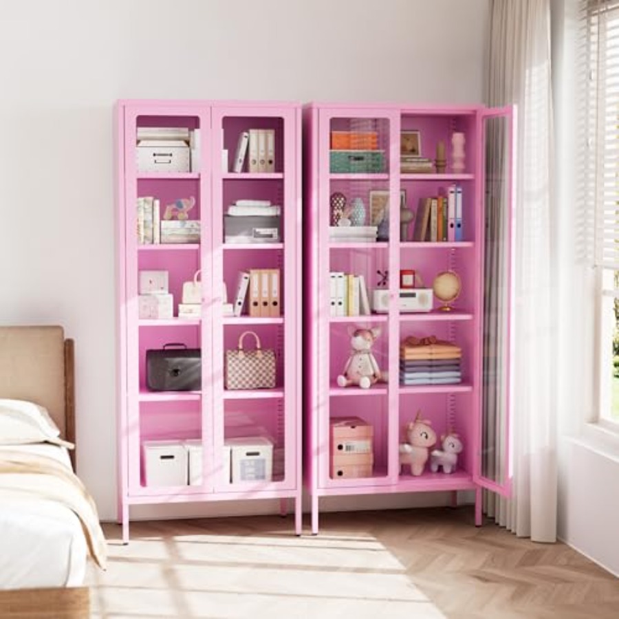 Home Office Living Room - 5-Tier Glass Display Cabinet for Home