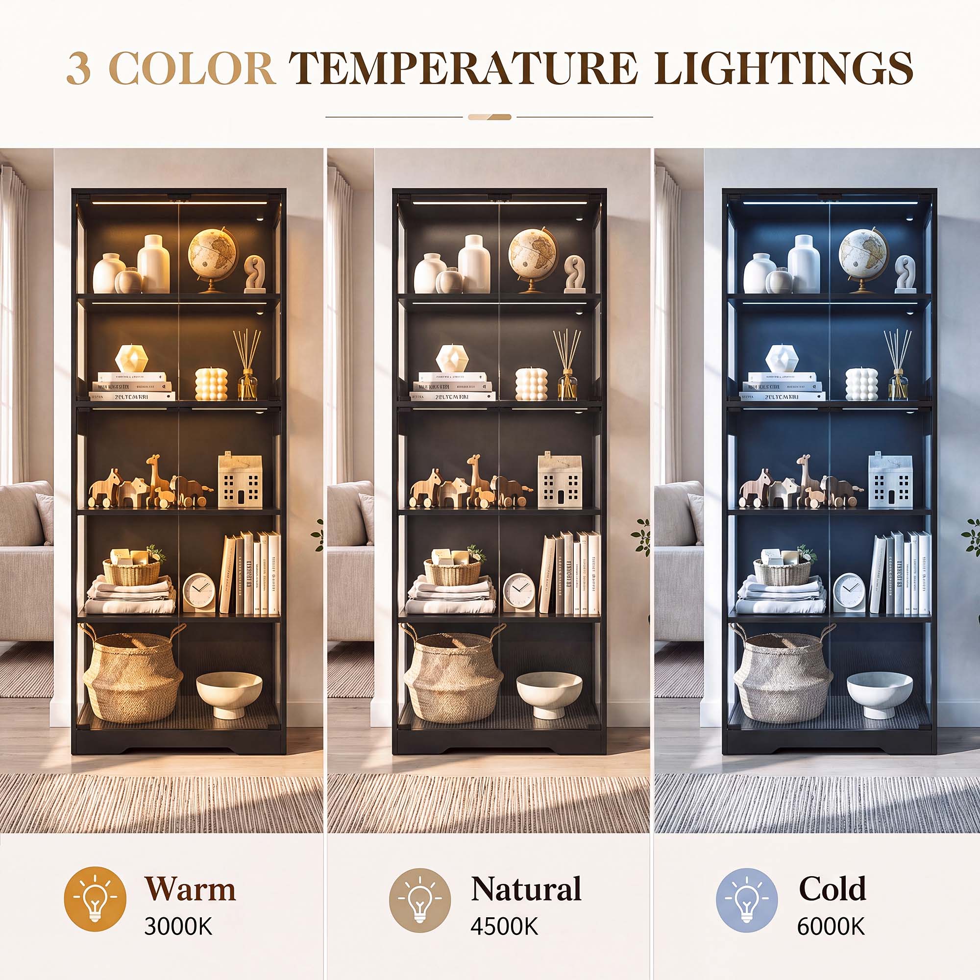 TCGBKAF 5‑Tier Display Cabinet - Home Office Living Room recension och pris