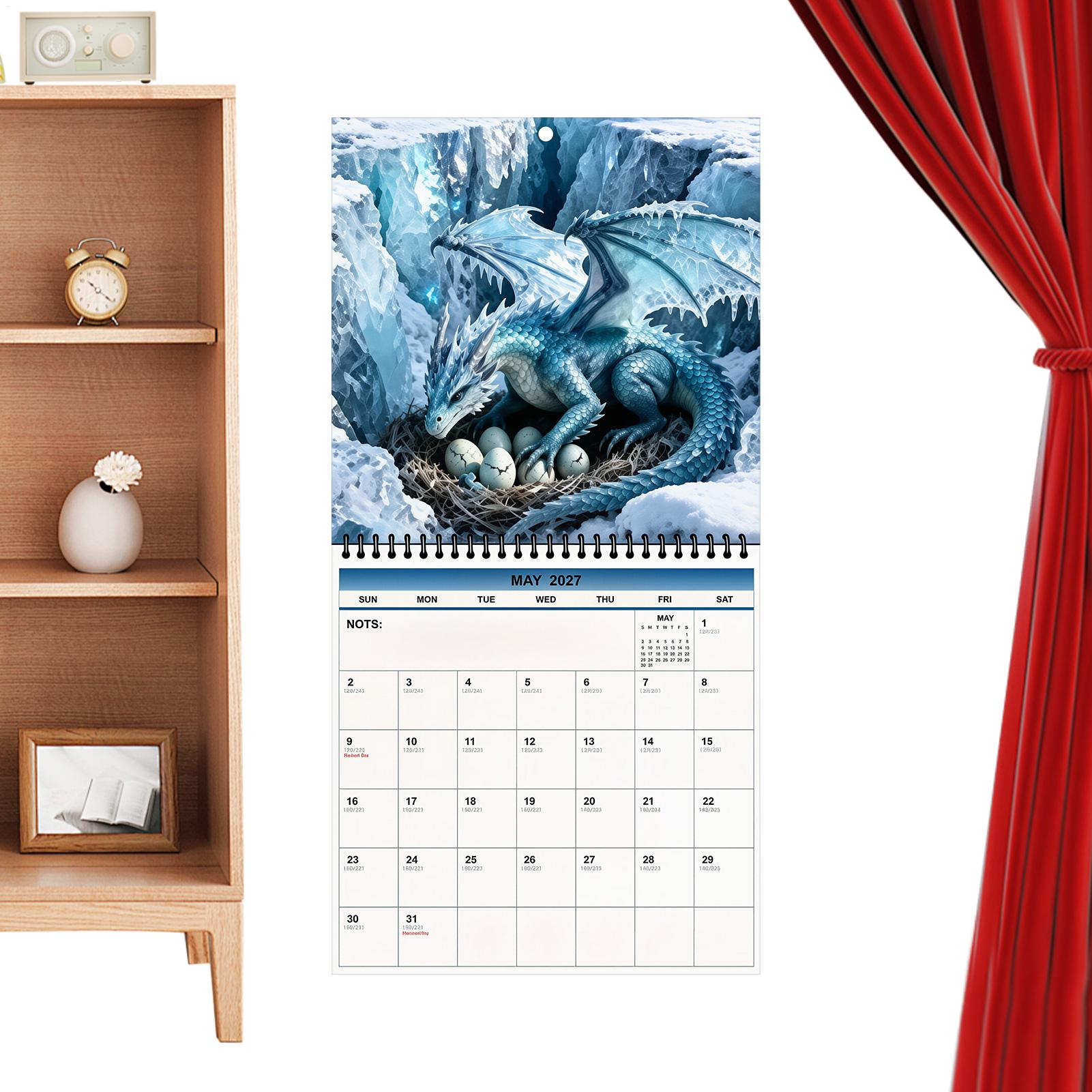 2027 Dragon Spiral Bound Wall  - Home Office Wallpaper recension och pris