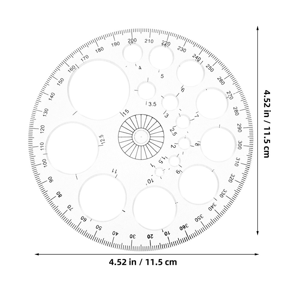 8Pcs Protractor 360 Degree Cle - Home Office Architecture recension och pris