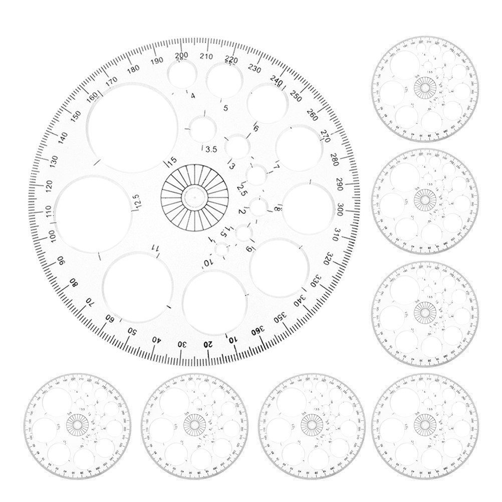 8Pcs Protractor 360 Degree Cle - Home Office Architecture recension och pris