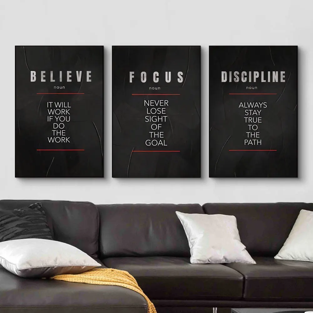 Believe Discipline and Focus D - Home Office Room Inspiration recension och pris