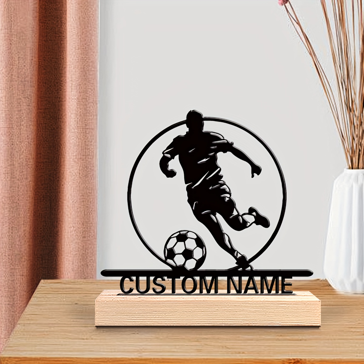 Custom Soccer Player Metal Sta - Home Office Desk Ideas recension och pris