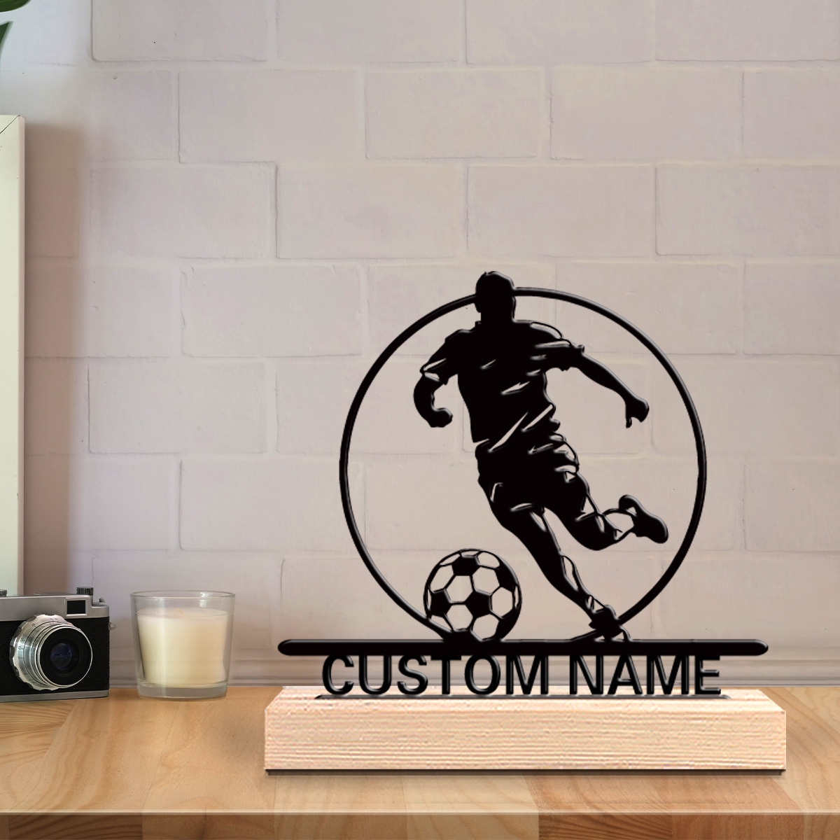 Custom Soccer Player Metal Sta - Home Office Desk Ideas recension och pris