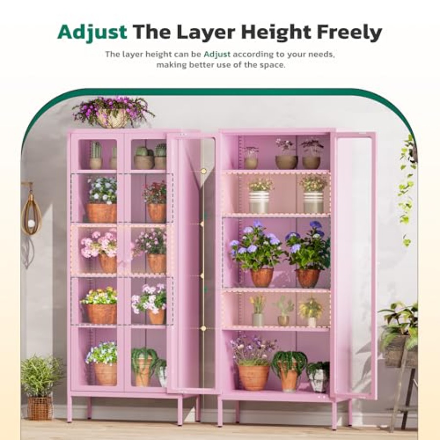 5-Tier Glass Display Cabinet f - Home Office Living Room recension och pris