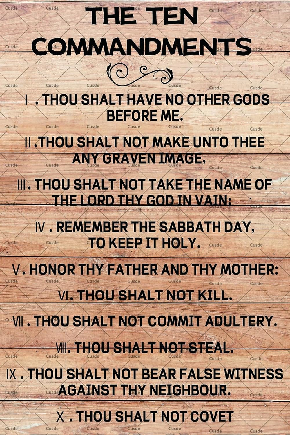 Cusde Ten Commandments Poster  - Home Office Room Inspiration recension och pris