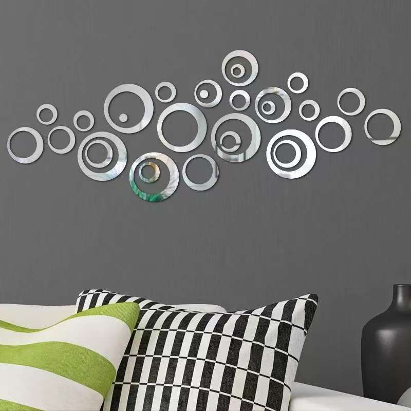 24pcs Circular Mirror Wall Sti - Home Office Wallpaper recension och pris