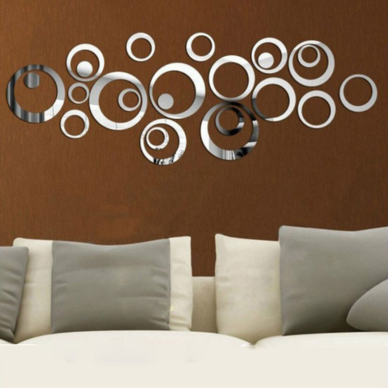 24pcs Circular Mirror Wall Sti - Home Office Wallpaper recension och pris