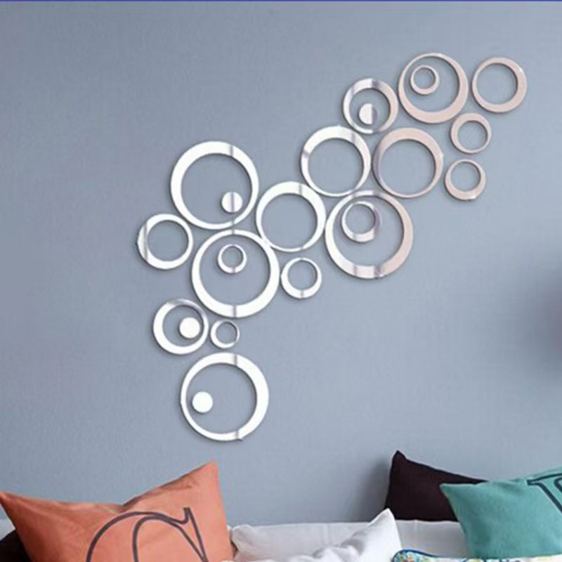 24pcs Circular Mirror Wall Sti - Home Office Wallpaper recension och pris