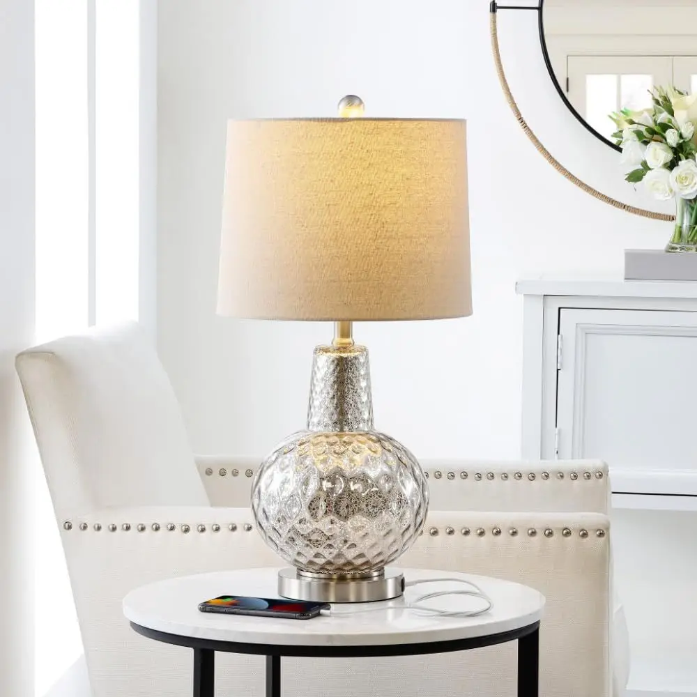 24-inch Silver/Ivory Shade LED - Home Office Living Room recension och pris